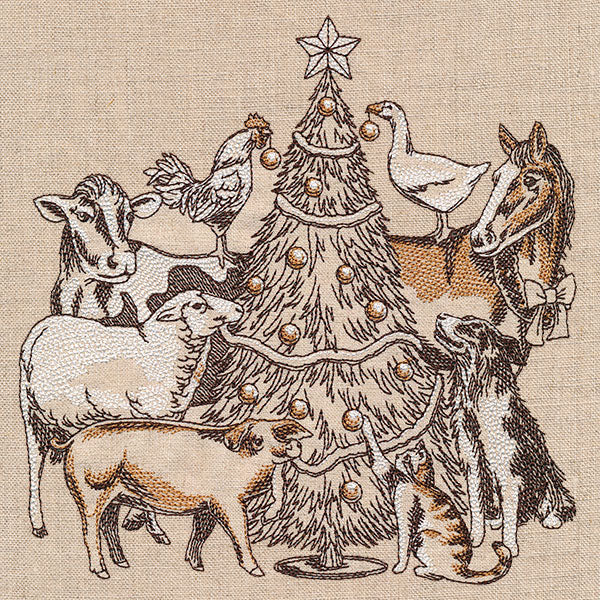 Trim the Christmas Tree Farm Animals Etching - Image 3