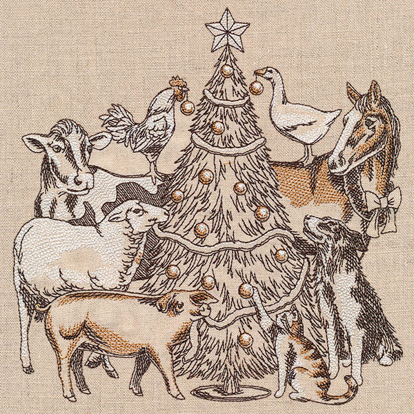 Trim the Christmas Tree Farm Animals Etching - Image 9
