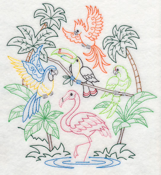 Tropical Bird Collage (Vintage)