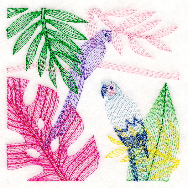Tropical Birds & Leaves Square - Image 5