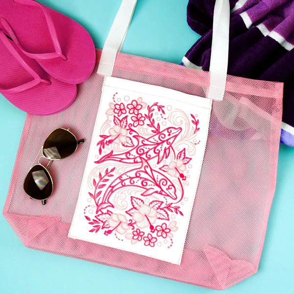 Tropical Doodle Dolphin and Hibiscus - Image 2