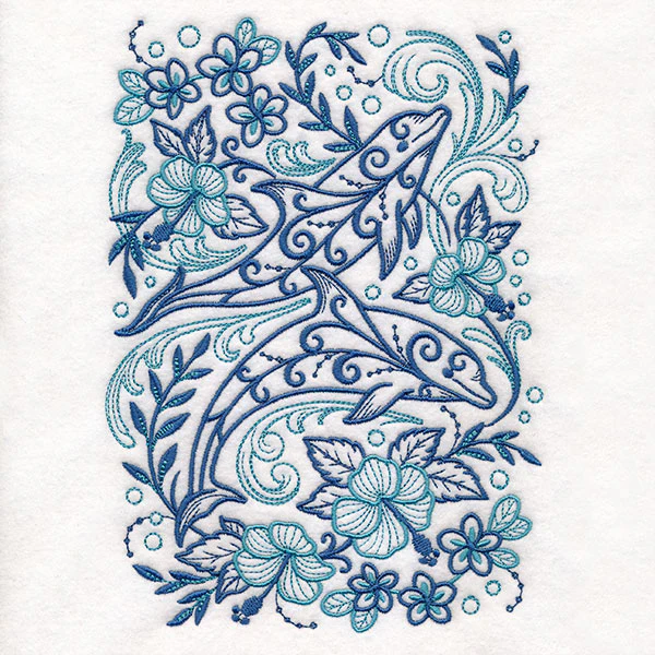 Tropical Doodle Dolphin and Hibiscus - Image 7