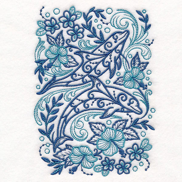 Tropical Doodle Dolphin and Hibiscus - Image 9