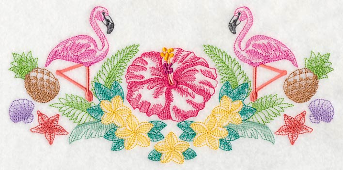 Tropical Flamingo and Flowers - Image 2