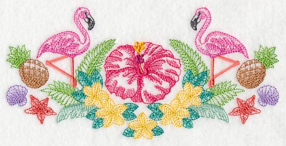 Tropical Flamingo and Flowers - Image 3