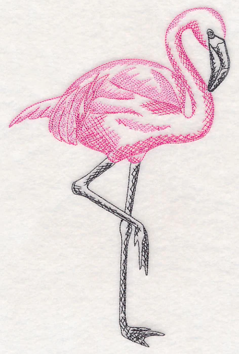 Tropical Flamingo Sketch - Image 2