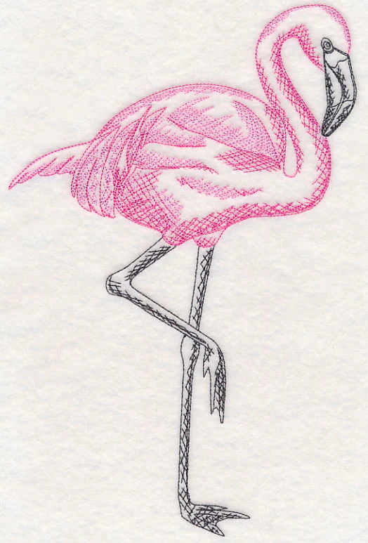 Tropical Flamingo Sketch - Image 6