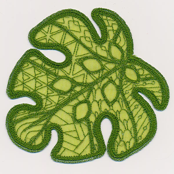 Tropical Leaf Organza Accent (In-the-Hoop) - Image 2
