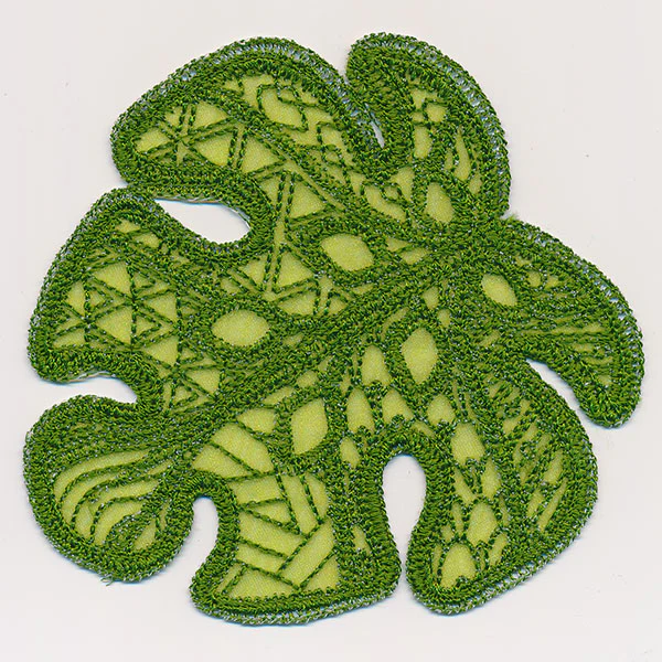 Tropical Leaf Organza Accent (In-the-Hoop) - Image 3