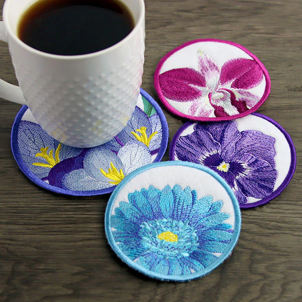 True Beauty Pansy Coaster (In-the-Hoop) - Image 3