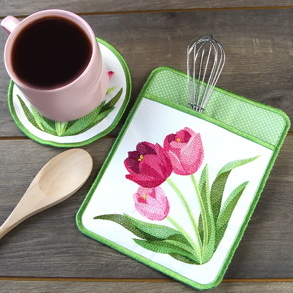 Truly Tulip Pot Holder (In-the-Hoop) - Image 4