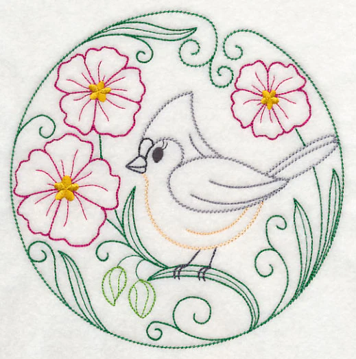 Tufted Titmouse and Rock Rose (Vintage) - Image 2