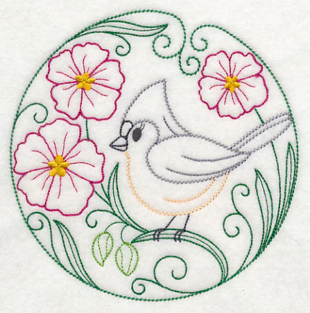 Tufted Titmouse and Rock Rose (Vintage) - Image 3