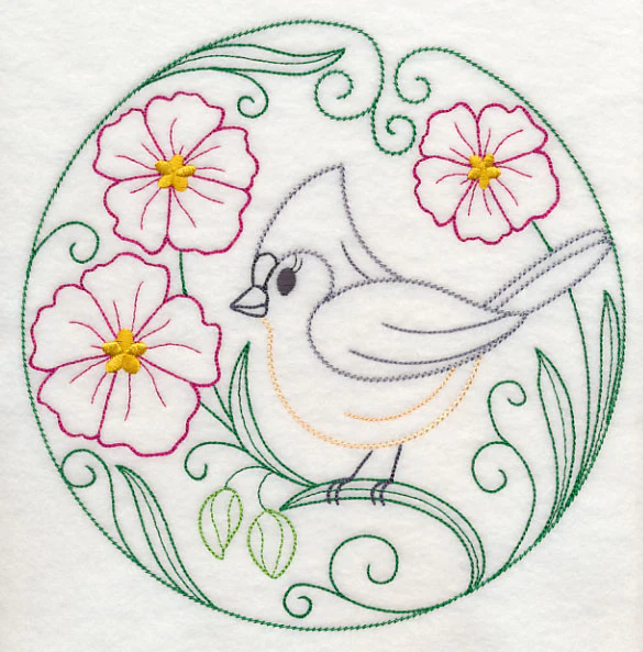 Tufted Titmouse and Rock Rose (Vintage) - Image 6