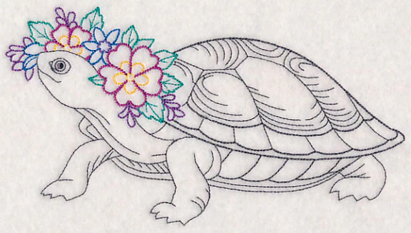 Turtle with Floral Crown (Vintage)