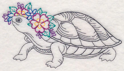 Turtle with Floral Crown (Vintage) - Image 3