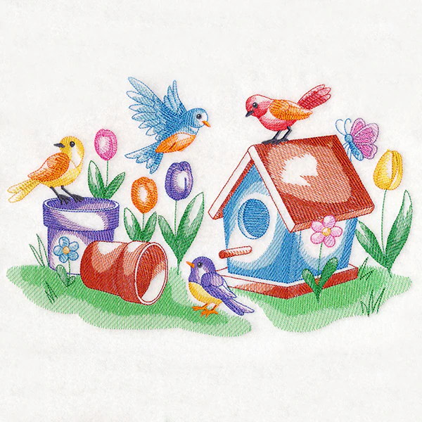 Tweets and Tulips (Toile) - Image 5