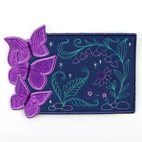 Twilight and Butterflies Garden Mug Rug (In-the-Hoop) - Image 5