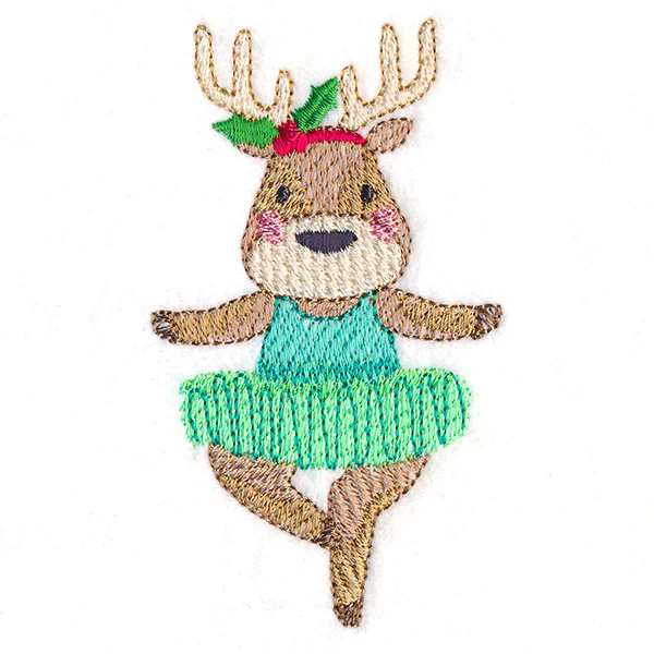 Twirling Christmas Reindeer Ballerina - Image 2