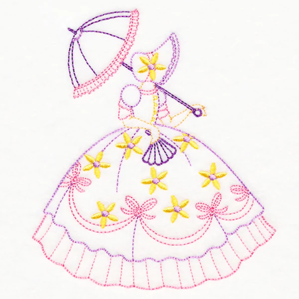Umbrella Girl with Daisies (Vintage) - Image 2
