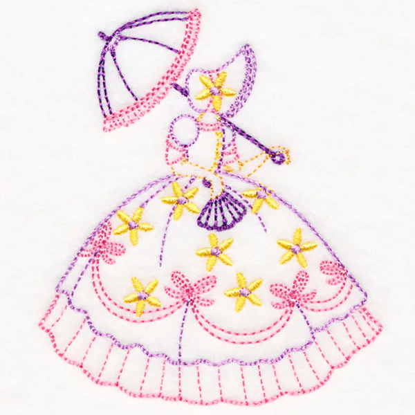 Umbrella Girl with Daisies (Vintage) - Image 3