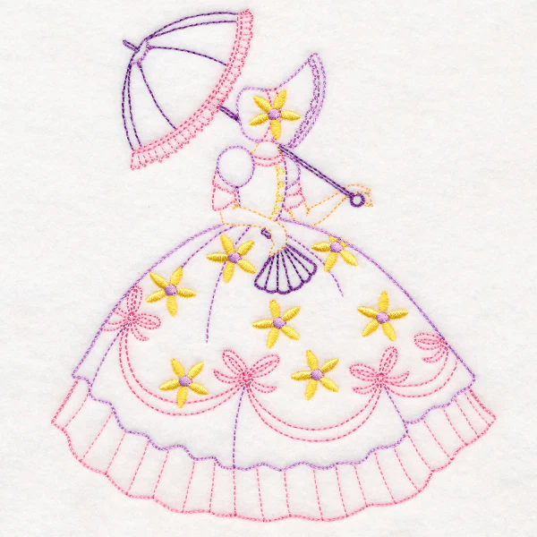 Umbrella Girl with Daisies (Vintage) - Image 4