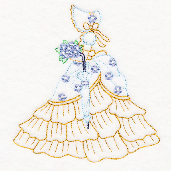 Umbrella Girl with Forget-Me-Nots (Vintage) - Image 2