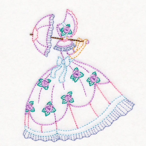 Umbrella Girl with Roses (Vintage) - Image 3