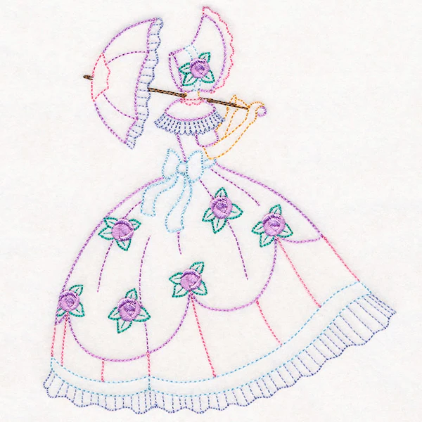 Umbrella Girl with Roses (Vintage) - Image 4