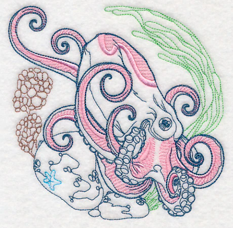 Undersea Octopus Etching - Image 3