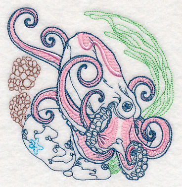 Undersea Octopus Etching - Image 4