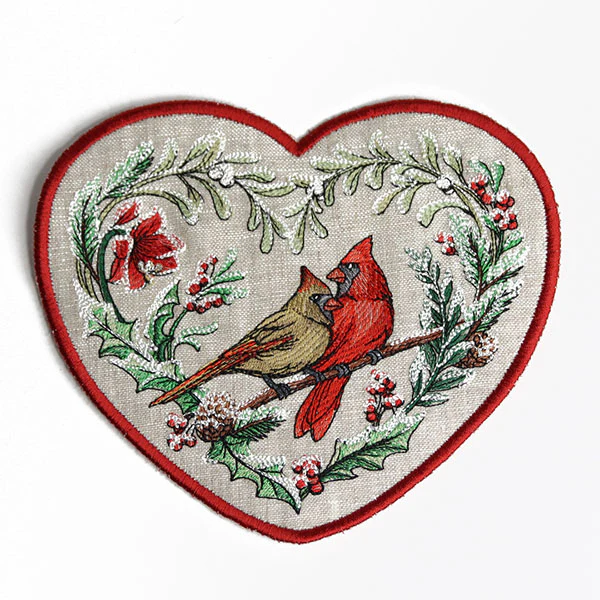 Very Merry Cardinal Trivet (In-the-Hoop) - Image 4