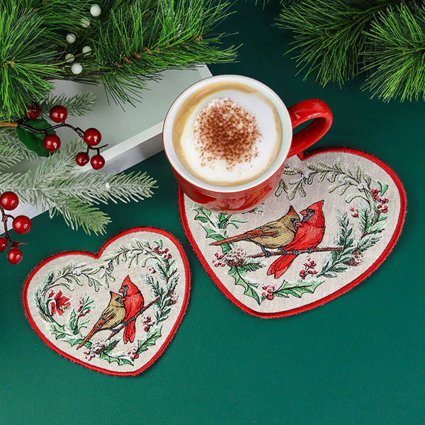 Very Merry Cardinal Trivet (In-the-Hoop) - Image 8