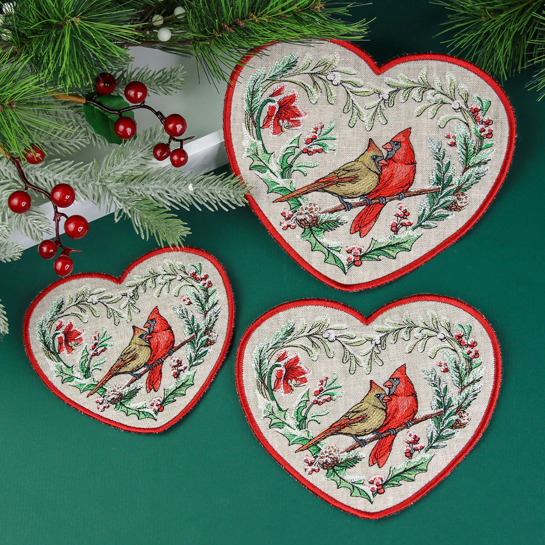 Very Merry Cardinal Trivet (In-the-Hoop) - Image 9