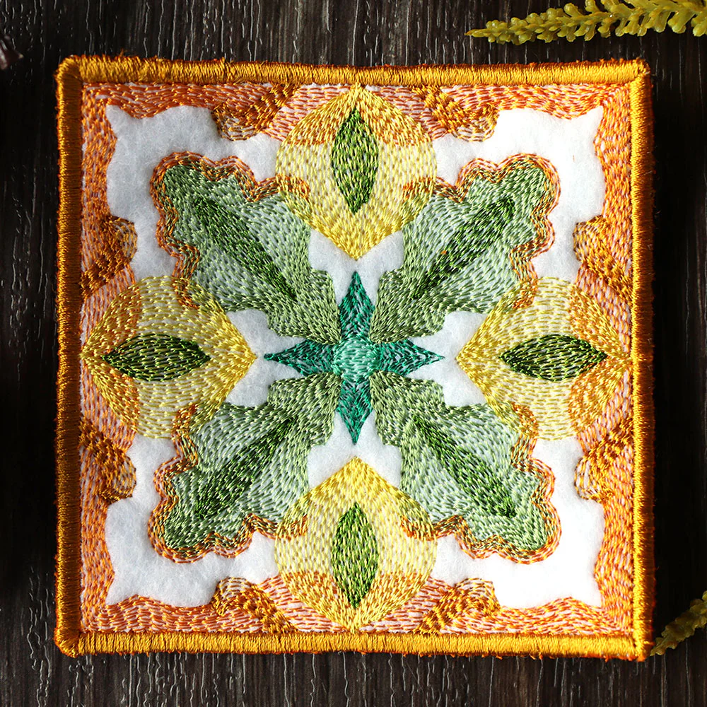 Vibrant Color Theory Square Coaster (In-the-Hoop) - Image 2