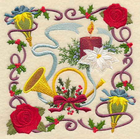 Victorian Christmas Horn Collage - Image 3