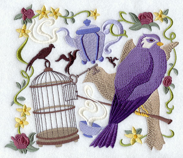 Victorian Collage with Birdcage - Image 2