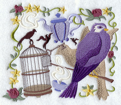 Victorian Collage with Birdcage - Image 3
