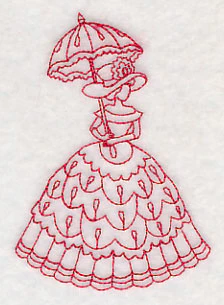 Victorian Lady - Teardrop Dress (Redwork) - Image 4
