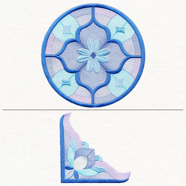 Victorian Stained Glass Pillow Pair - Image 2