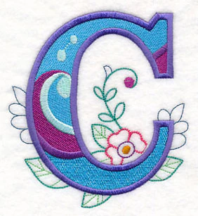 Vintage Flower Fade Letter C - 6 Inch - Image 3