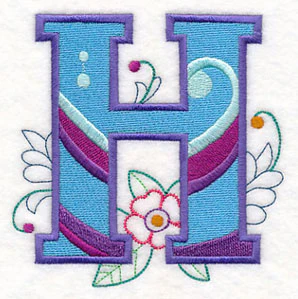 Vintage Flower Fade Letter H - 6 Inch - Image 3