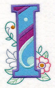 Vintage Flower Fade Letter I - 6 Inch - Image 3