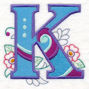 Vintage Flower Fade Letter K - 6 Inch - Image 3