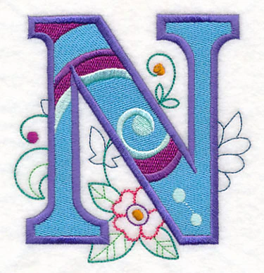 Vintage Flower Fade Letter N - 6 Inch - Image 2