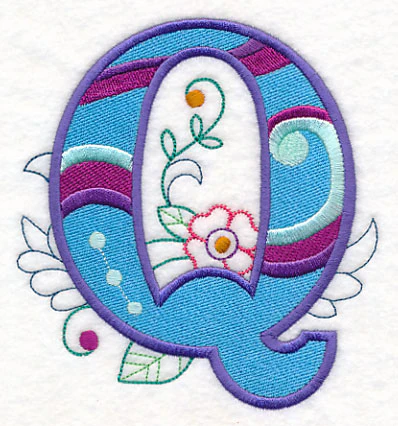 Vintage Flower Fade Letter Q - 6 Inch - Image 2