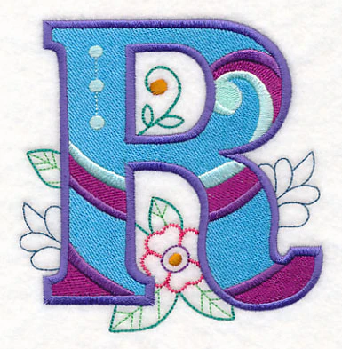 Vintage Flower Fade Letter R - 6 Inch - Image 2