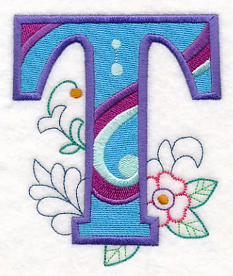 Vintage Flower Fade Letter T - 6 Inch - Image 2