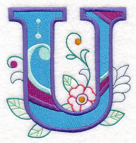 Vintage Flower Fade Letter U - 6 Inch - Image 3