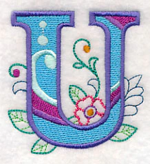 Vintage Flower Fade Letter U - 6 Inch - Image 4